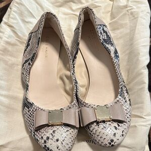 Cole Haan Women's Snakeskin Flats - Cream and Brown
